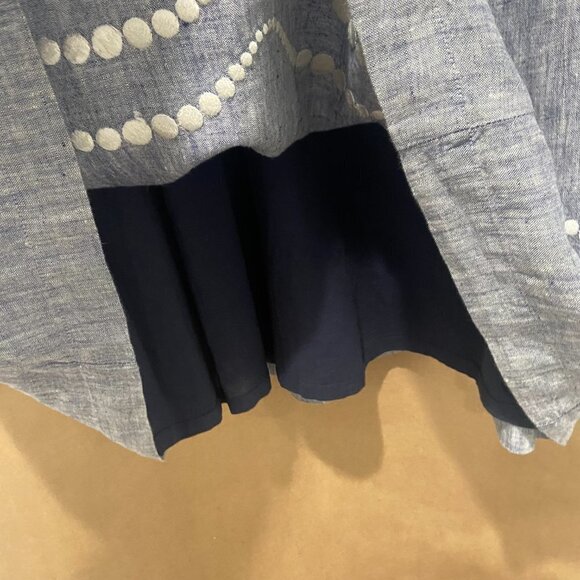 Boden 100% Linen Blue Summer Fun Dress Size 12L - Picture 9 of 12